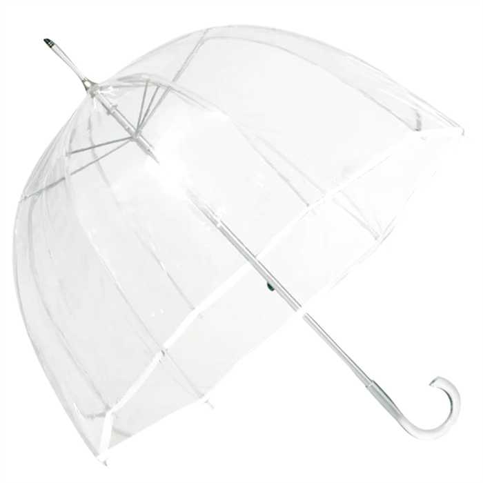 Parapluie canne alu/acier PVC transparent