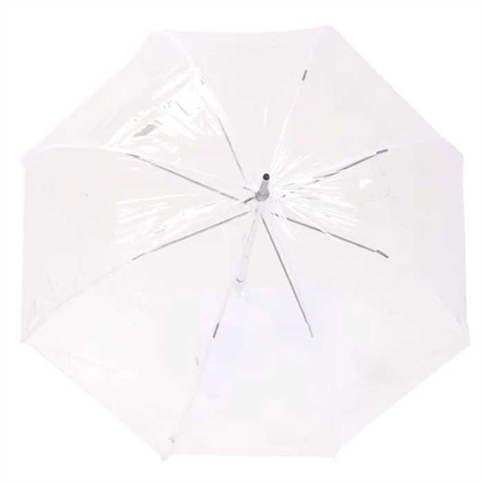 Parapluie canne alu/acier PVC transparent
