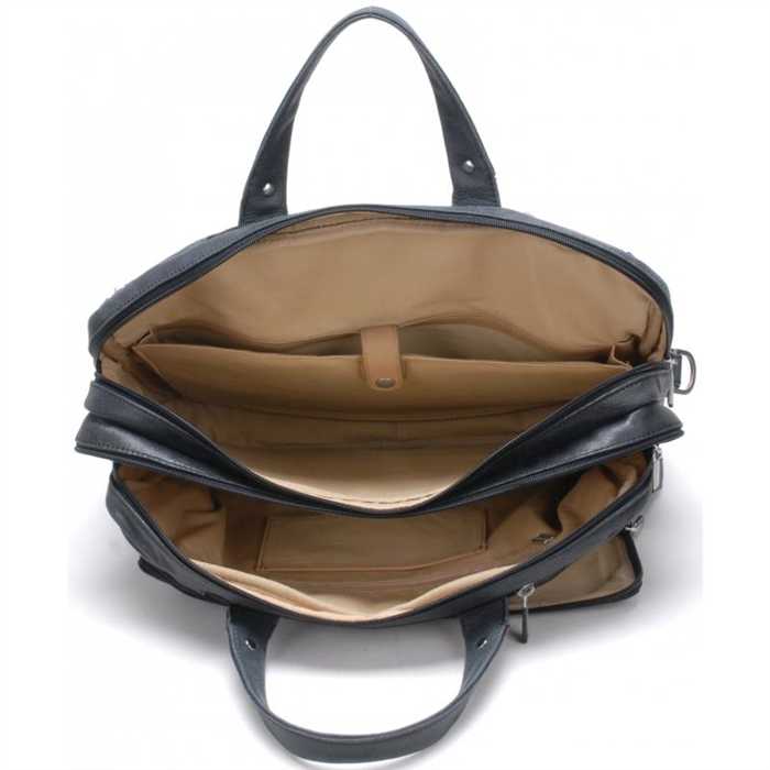 LEABAGS Omaha Porte-Documents Cuir Véritable - Sac Bandoulière Mixte Vintage